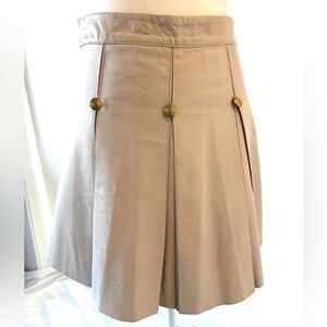 PJK Patterson J. Kincaid Leather Tartan Mini Skirt in Bone